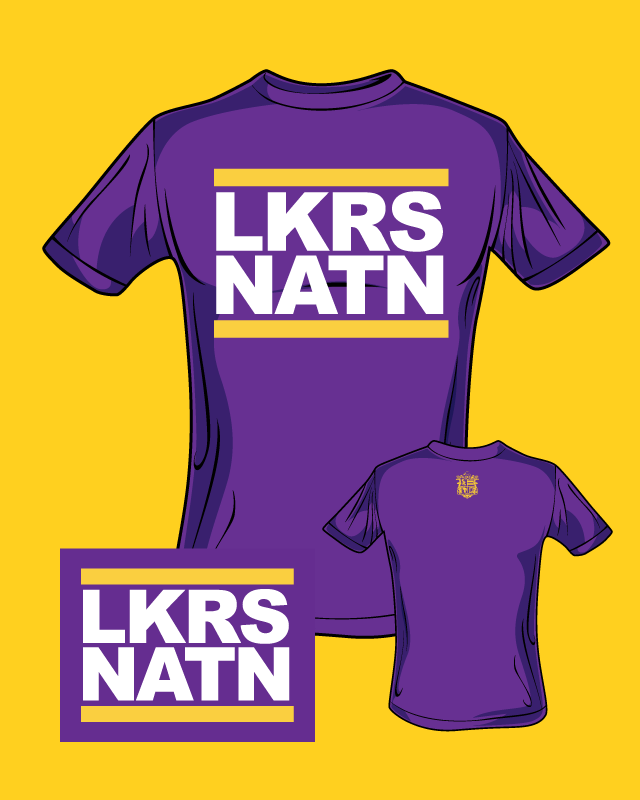 A fashionable design representing the Lakers Nation