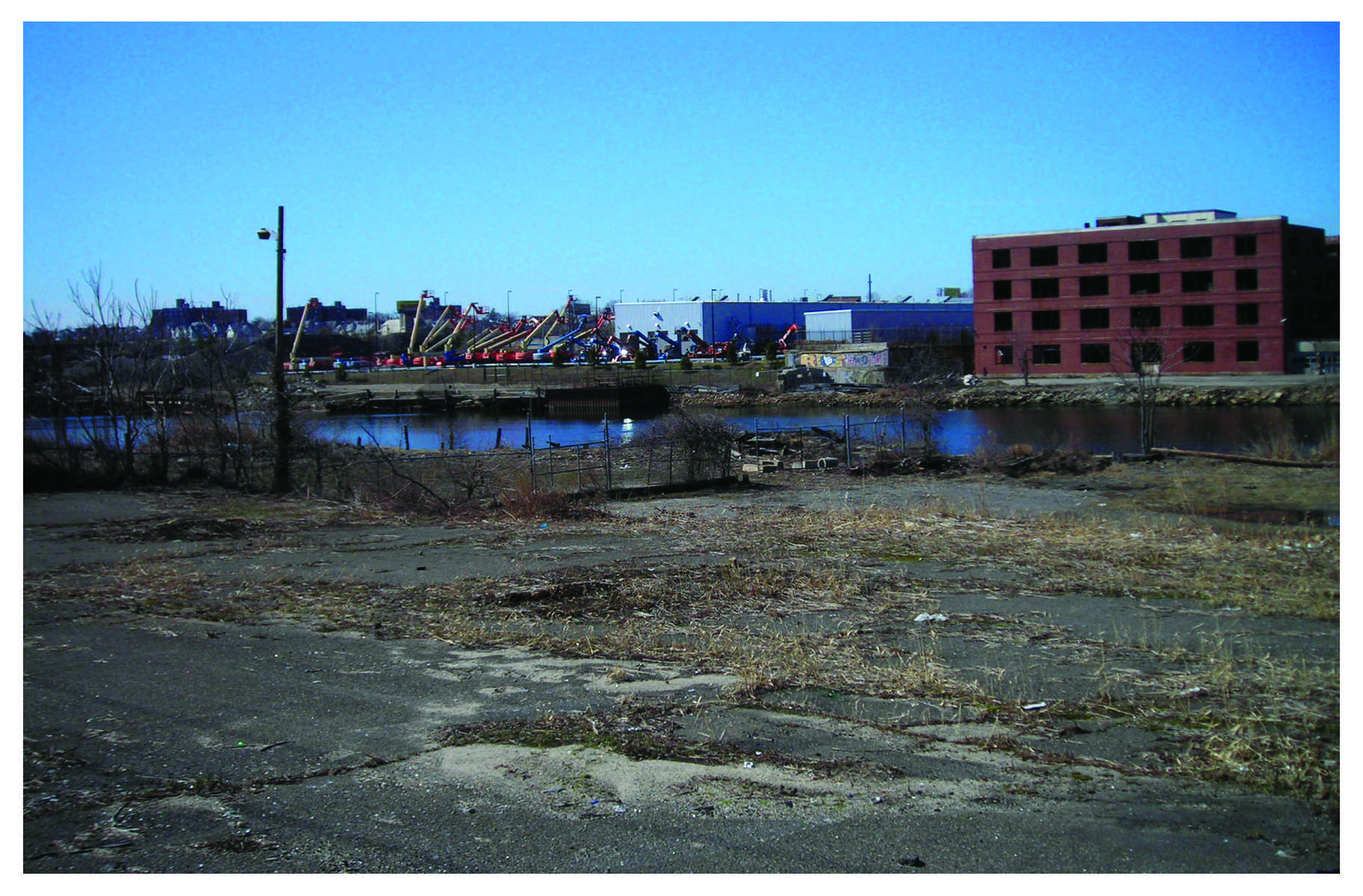 View of Pequonnock River from landfill on 459 Knowlton.